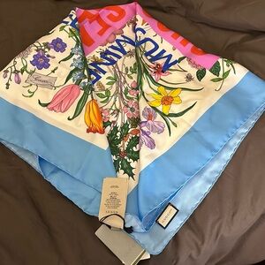 Gucci x Sony Music Multicolor Floral Print Silk
Square Scarf